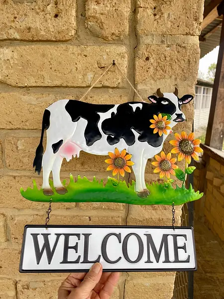 Letrero Welcome Vaca Para Colgar