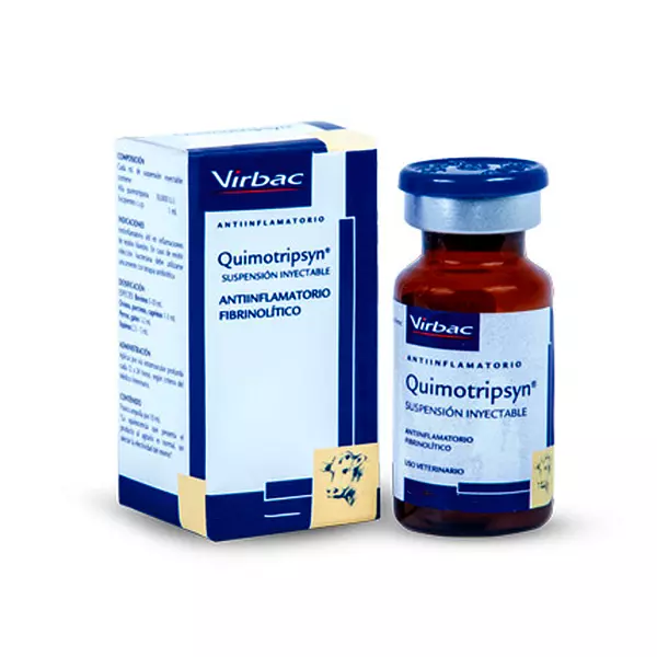 Medicamento Antinflamatorio Virbac Quimostripsyn Suspesion Inyectable