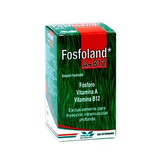 Medicamento de Solución Inyectable Fosfoland, con Fosforo, Vitaminas A, B12