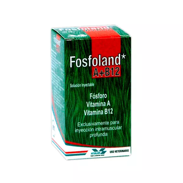 Medicamento de Solución Inyectable Fosfoland, con Fosforo, Vitaminas A, B12