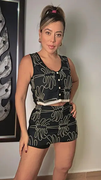 Set Negro Tropical Chic