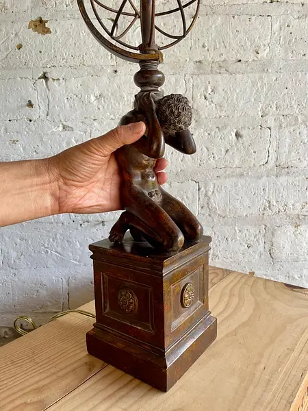 Lámpara De Atlas Y Caperuza De Mapa - U.S.A. 1980