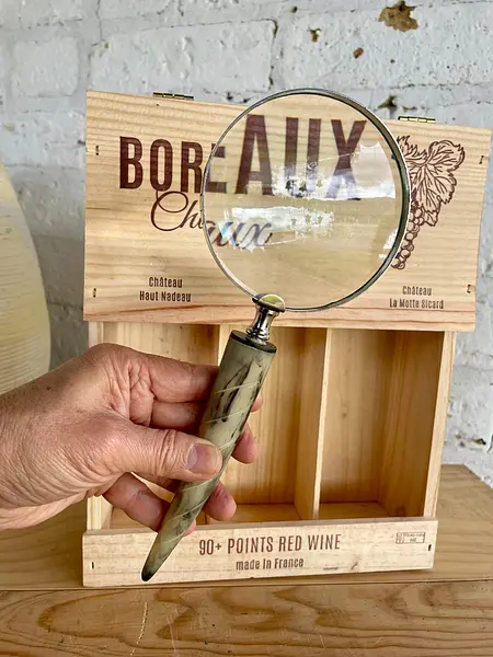 Lupa De Mano Con Mango De Cacho Lente De Vidrio 10x