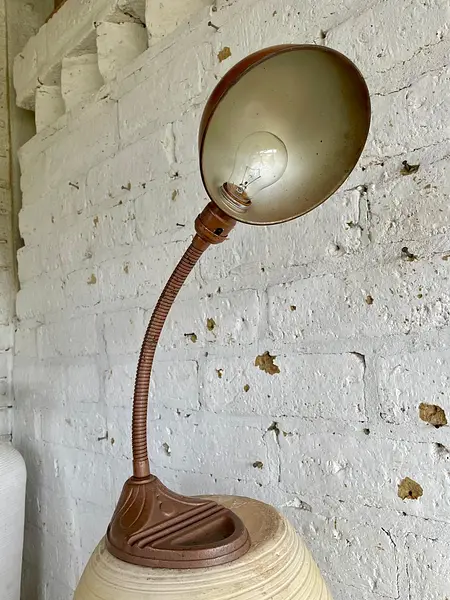 Lámpara Industrial Cuello De Cisne - U.S.A. 1940