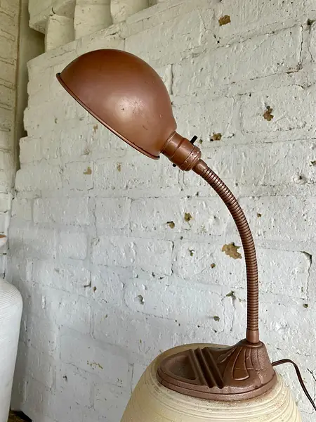 Lámpara Industrial Cuello De Cisne - U.S.A. 1940