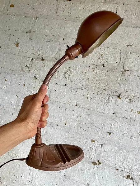 Lámpara Industrial Cuello De Cisne - U.S.A. 1940