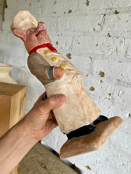 Candelabro Chancho Chef Fleur De Lis - Francia 1995