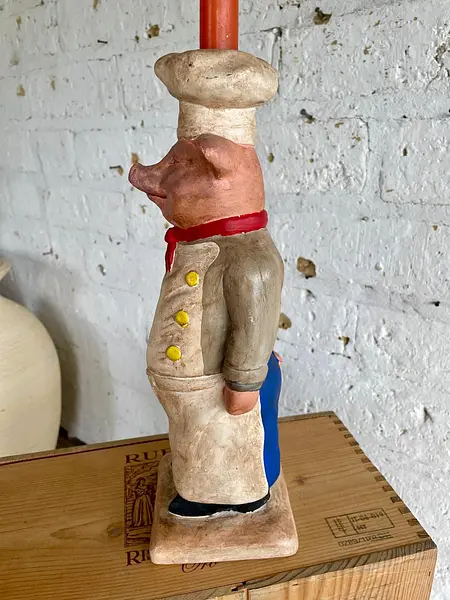 Candelabro Chancho Chef Fleur De Lis - Francia 1995