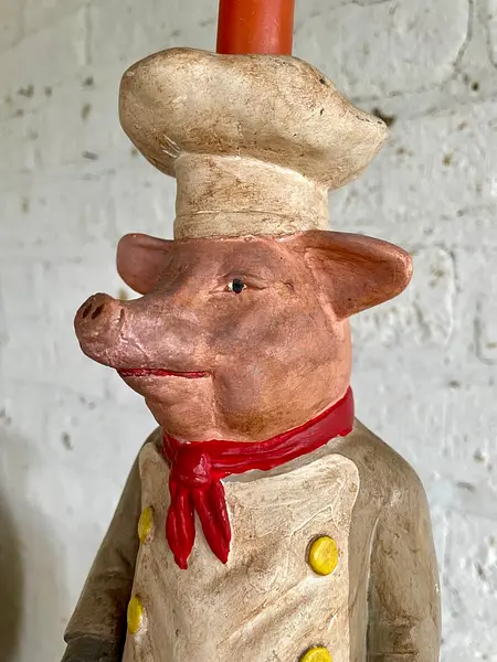 Candelabro Chancho Chef Fleur De Lis - Francia 1995