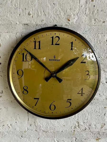 Reloj Siemens De Pilas Estilo Peter Behrens - Alemania 1950