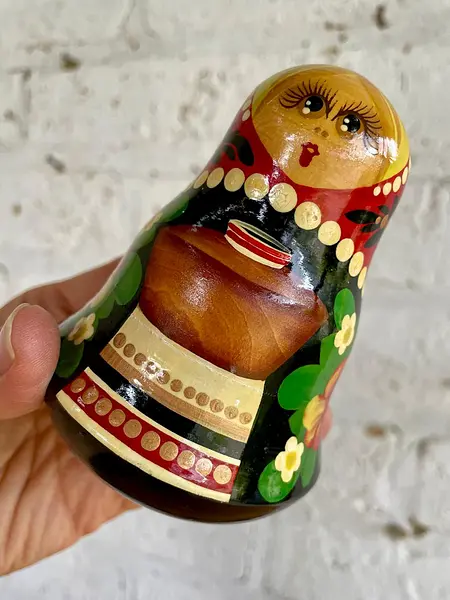 Muñeca Musical Roly Poly En Madera - Rusia 1995