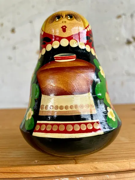 Muñeca Musical Roly Poly En Madera - Rusia 1995