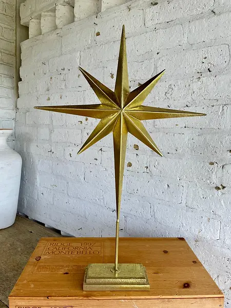 Estrella Tridimensional Dorada De Ocho Puntas