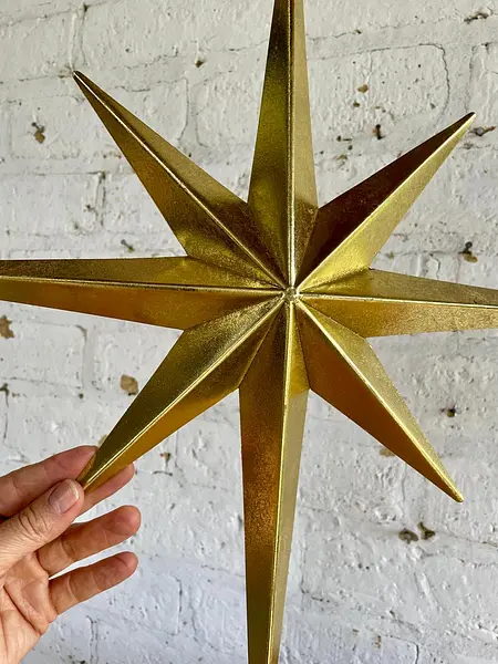 Estrella Tridimensional Dorada De Ocho Puntas