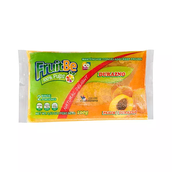 Pulpa de Fruta Durazno de 100gr Fruitbe