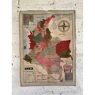 Mapa Político De Colombia Sobre Jacquard - Colombia 2000