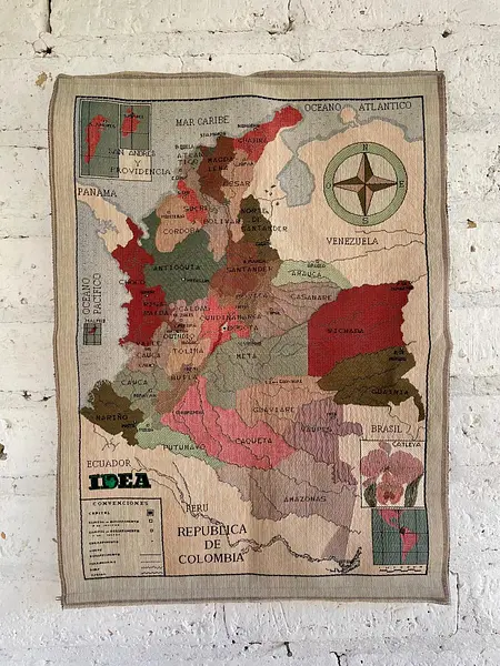 Mapa Político De Colombia Sobre Jacquard - Colombia 2000