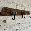 Perchero Rústico Con 3 Ganchos Metálicos Cola De Ballena