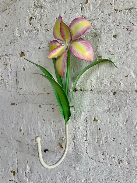 Orquídea Metálica Con Gancho De Colgar