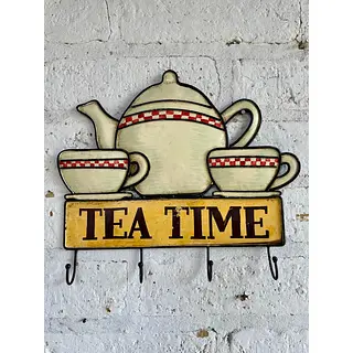Perchero De Pared Con La Descripción " Hora Del Te"
