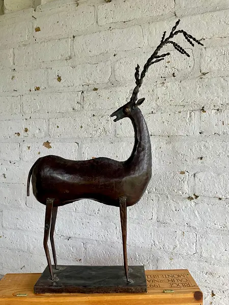 Escultura De Antílope Charles Marcak - U.S.A. 1989