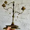 Candelabro En Bronce Con 3 Brazos Ajustables - India 1950