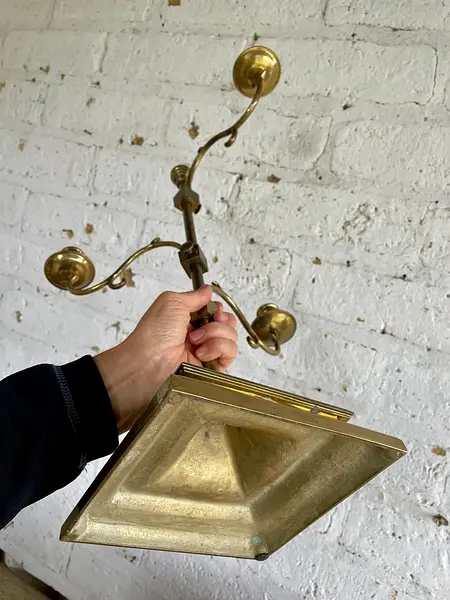 Candelabro En Bronce Con 3 Brazos Ajustables - India 1950