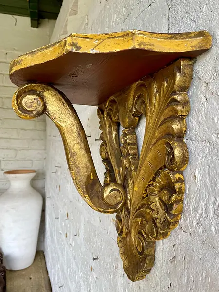 Repisa En Madera Tallada - Colombia 1900