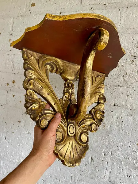 Repisa En Madera Tallada - Colombia 1900