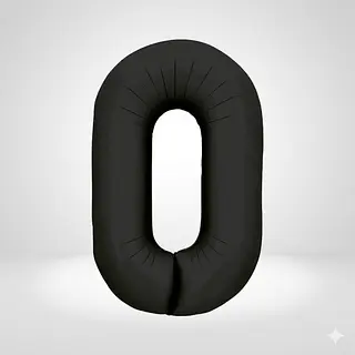 Globos Metalizado Numero 0 Negro Mate