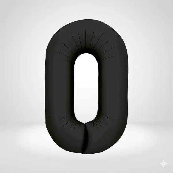 Globos Metalizado Numero 0 Negro Mate