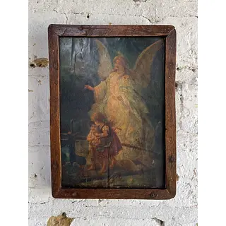 Angel De La Guarda Icono Rústico - Colombia 1950