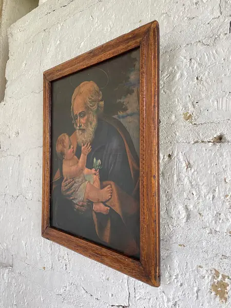 San José Y El Niño Icono Rústico - Colombia 1940