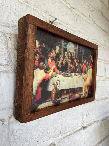 Ultima Cena Cuadro Rústico - Colombia 1960