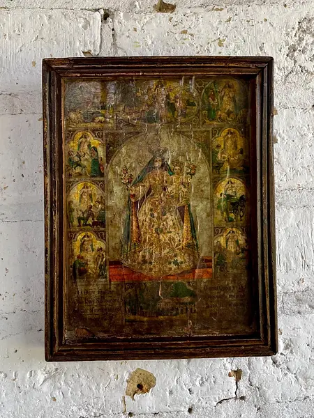 Nuestra Señora Del Rosario Cuadro Artesanal - Colombia 1940