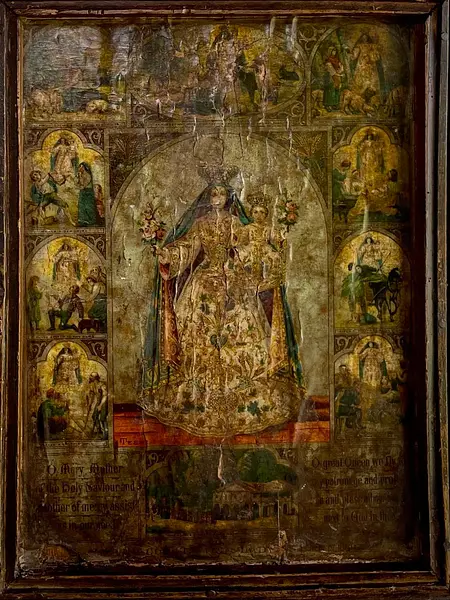 Nuestra Señora Del Rosario Cuadro Artesanal - Colombia 1940