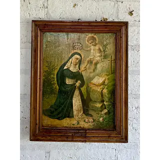 Santa Rosa De Lima Cuadro Rústico - Colombia 1950