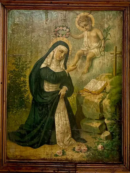 Santa Rosa De Lima Cuadro Rústico - Colombia 1950