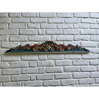 Friso De Madera Tallada Policromada - Ecuador 1995