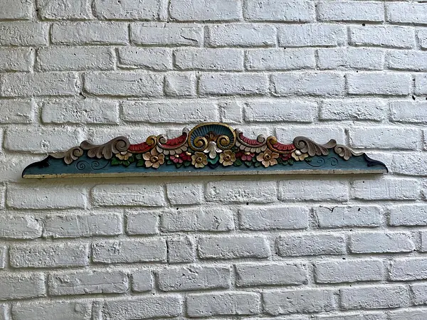 Friso De Madera Tallada Policromada - Ecuador 1995