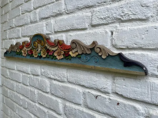 Friso De Madera Tallada Policromada - Ecuador 1995