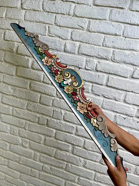 Friso De Madera Tallada Policromada - Ecuador 1995