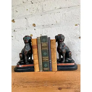 Tranca Libros X 2 Perros Resina - 1980