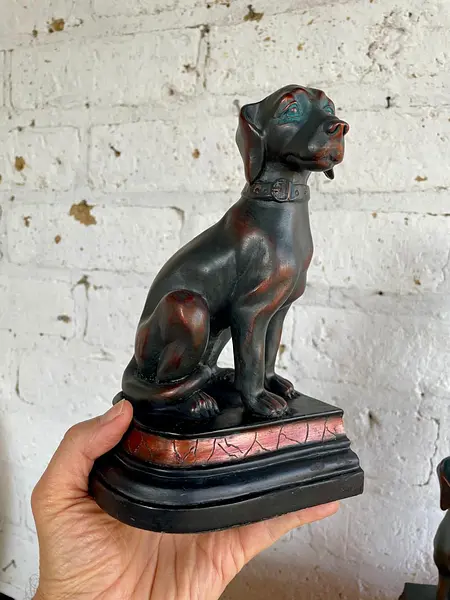 Tranca Libros X 2 Perros Resina - 1980