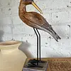 Garza Tallada En Madera Y Patas Metálicas