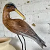 Garza Tallada En Madera Y Patas Metálicas