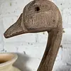 Pato De Madera Rústico Grande Con Acabado Desgastado