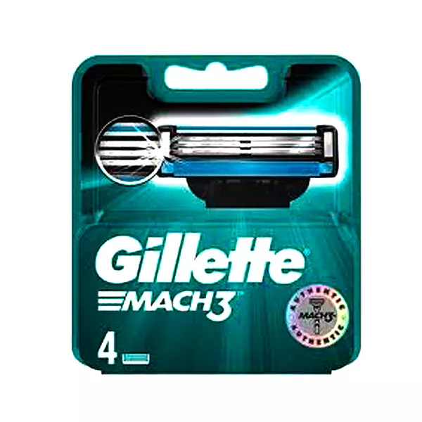 Repuesto Prestobarba Gillette Mach 3 Por 4 Cartuchos