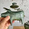 Candelabros X 2 Con Figuras De Cerdo - Indonesia 1990