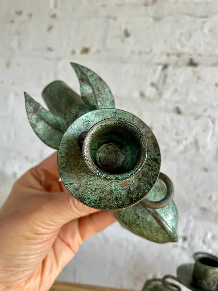 Candelabros X 2 Con Figuras De Cerdo - Indonesia 1990